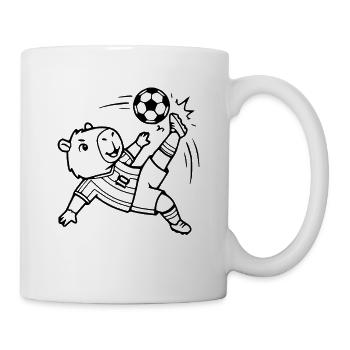 Niedliche Capybara-Fußballspieler-Übersicht - Tasse - Weiß - Rechts