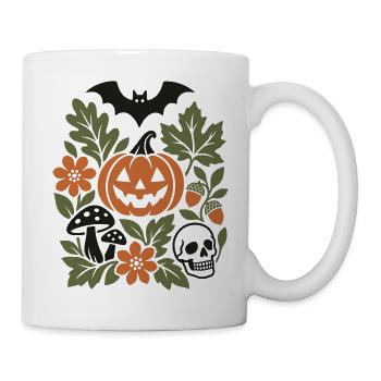 Botanisches Halloween - Tasse - Weiß - Rechts
