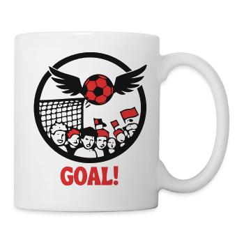 Fussball Tor Wappen Logo - Tasse - Weiß - Rechts