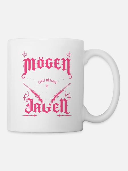 Coole Mädchen jagen selber - Tasse - Weiß