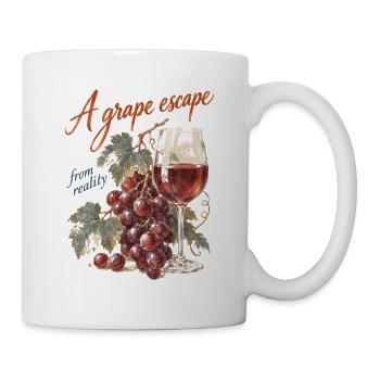 Weinliebhaber: Ein Traubenentkommen Rotwein - Tasse - Weiß - Rechts