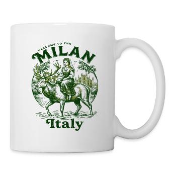 The Welcome To Milan Italy Travel Souvenir - Tasse - Weiß - Rechts