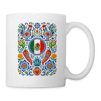 Mexiko | Nopal, Agave & Volkskunst - Tasse - Weiß - Rechts