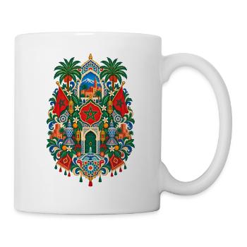 Marokko | Mosaik, Palmen & Medina - Tasse - Weiß - Rechts