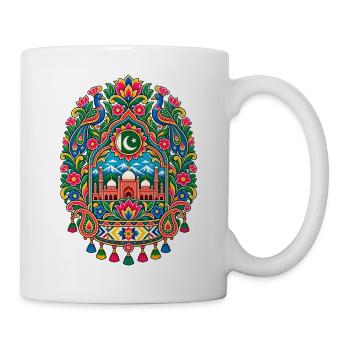 Pakistan | Pfauen, Moschee & Paisley - Tasse - Weiß - Rechts
