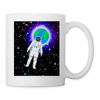 Astronaut im kosmischen Erdglanz - Tasse - Weiß - Rechts