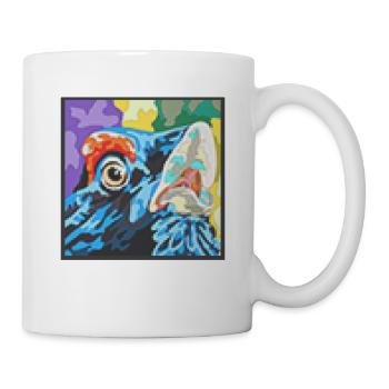 Farbrausch Papageienblick Auerhahn - Tasse - Weiß - Rechts