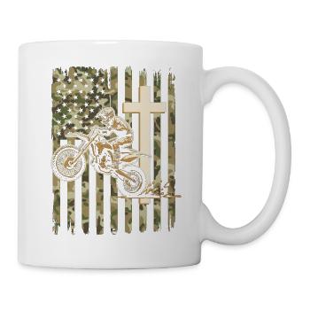 Patriotische Dirtbike-Tarnflagge - Tasse - Weiß - Rechts