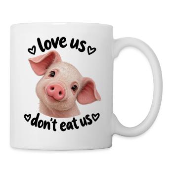 Werde vegan und rette die Tiere - Tasse - Weiß - Rechts