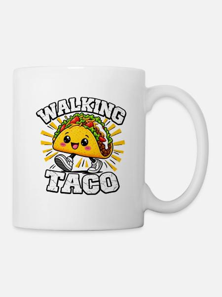 Walking Taco, lustige Kostüm-Tacos  - Tasse - Weiß