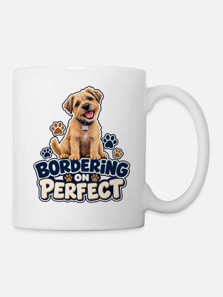 Grenze an perfekt – Border Terrier - Tasse - Weiß