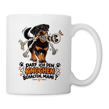 Hund mit Knochen-Skelett Comedy - Tasse - Weiß - Rechts
