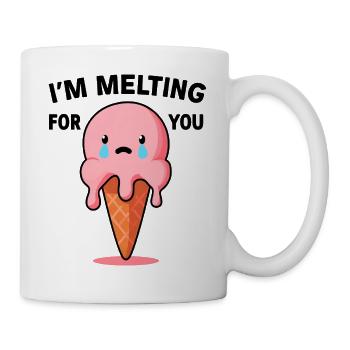 Schmelzende Eiscreme Liebesbotschaft - Tasse - Weiß - Rechts