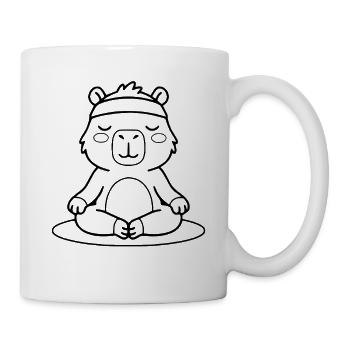 Niedliches Kapybara Yoga Meditation Zen Süßes Tier - Tasse - Weiß - Rechts