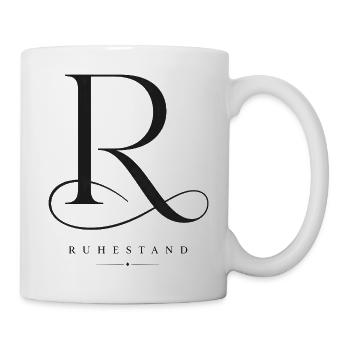 Ruhestand R Elegant Verschnörkelt Monogramm Spruch - Tasse - Weiß - Rechts