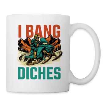 Ditch Banging Schlittenfahrer – Schneemobil Schneemobilfahren - Tasse - Weiß - Rechts