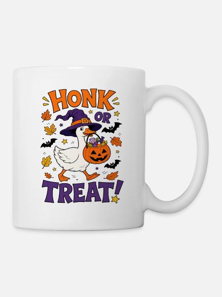 Dummer gruseliger Gänshexe Halloween-Kürbis - Tasse - Weiß