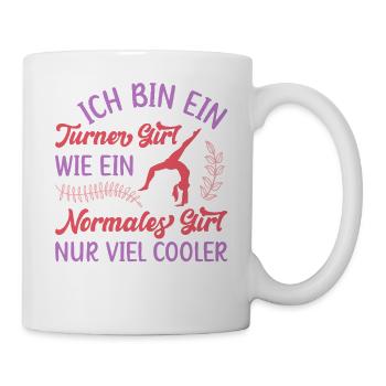 Turnen Mädchen Gymnastik Turnanzug Turnerin - Tasse - Weiß - Rechts