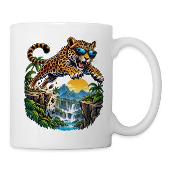 Actionreicher Jaguar für kleine Abenteurer  - Tasse - Weiß - Rechts