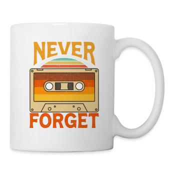 Vergiss nie die Vintage Retro Audiokassette - Tasse - Weiß - Rechts
