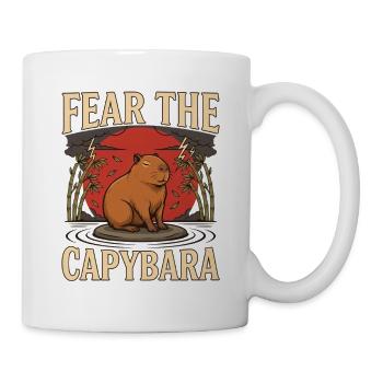 Fear the Capybara – Lustiges Vintage-Tierdesign - Tasse - Weiß - Rechts