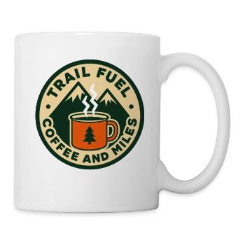 Trail Fuel Kaffee Berge Logo - Tasse - Weiß - Rechts