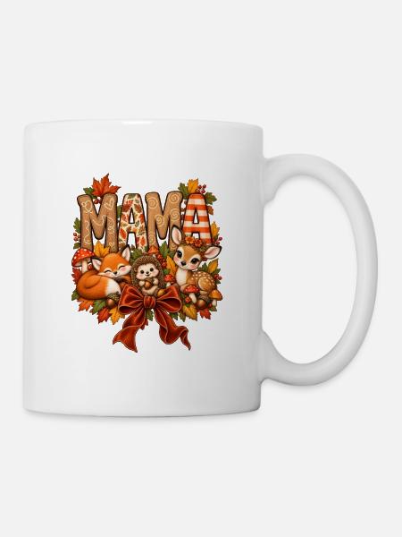 Schlafende Waldtiere Mama - Tasse - Weiß