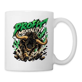 Profit Mindset Stier Grafik - Tasse - Weiß - Rechts