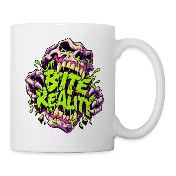 Beißende Realität Neon-Skull - Tasse - Weiß - Rechts