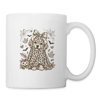 Leopard Ghost Puppy Halloween Bow - Tasse - Weiß - Rechts