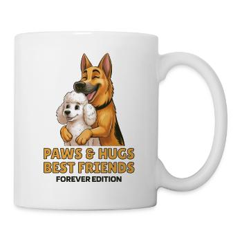 Paws & Hugs Best Friends Hunde Schäferhund Pudel   - Tasse - Weiß - Rechts