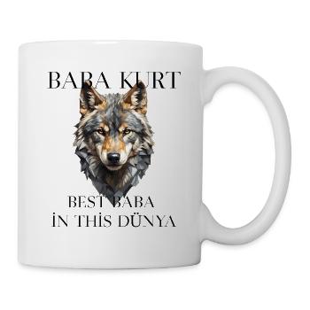Baba Kurt – Türkischer Papa Wolf - Tasse - Weiß - Rechts