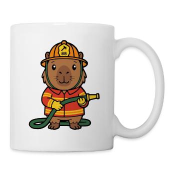 Niedliche Capybara-Feuerwehrleute Niedliche Tiere - Tasse - Weiß - Rechts