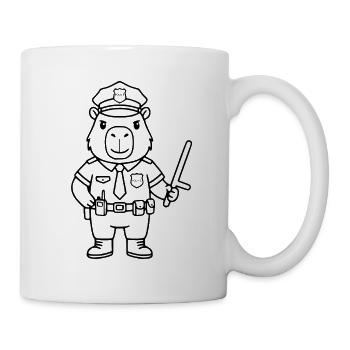 Süßer Capybara-Offizier Lustiger Polizei-Capybara-Geschenk - Tasse - Weiß - Rechts