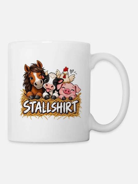 Bauernhof Tiere Landleben Stall Landwirtschaft - Tasse - Weiß