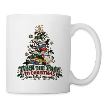 Turn the Page to Christmas – Bücherweihnacht - Tasse - Weiß - Rechts