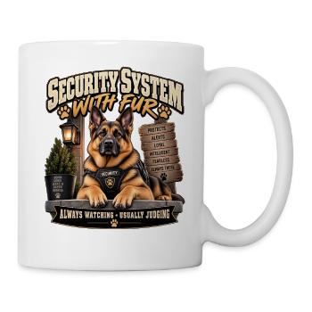 Sicherheitssystem mit Pelz-Wachhund - Tasse - Weiß - Rechts