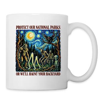 Kryptid Van Gogh schützt unsere Nationalparks - Tasse - Weiß - Rechts