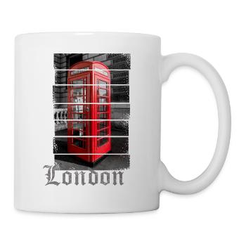 London Design mit Roter Telefonzelle Souvenir - Tasse - Weiß - Rechts