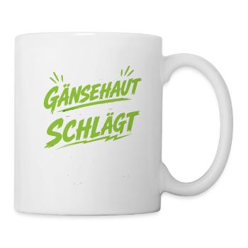Gänsehaut schlägt Enten Karneval - Tasse - Weiß - Rechts