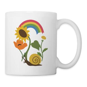 Sonnenblume · Schnecke · Blumen · Mohn - Tasse - Weiß - Rechts