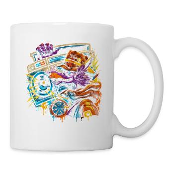 Drache DJ mit Boombox - Tasse - Weiß - Rechts