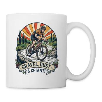 Kiesstaub & Chianti Distressed Cycling Tee - Tasse - Weiß - Rechts