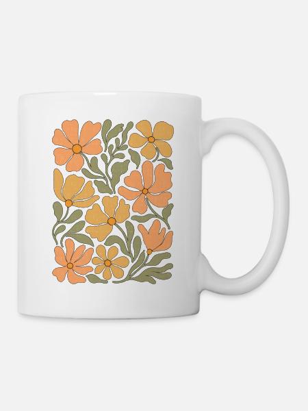 Boho Wildblumen - Tasse - Weiß