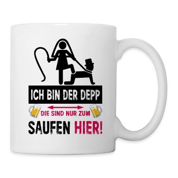 JGA Depp Shirt Lustiger Junggesellenabschied - Tasse - Weiß - Rechts
