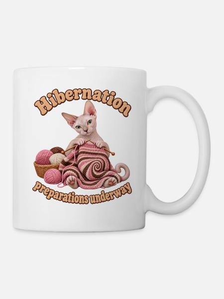 Winterschlaf Sphynx - Tasse - Weiß