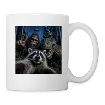 Das Midnight Woods Crew Selfie Lustiges Hallowen - Tasse - Weiß - Rechts