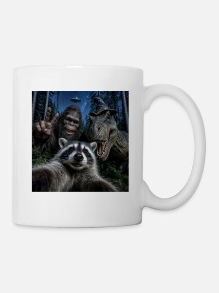 Das Midnight Woods Crew Selfie Lustiges Hallowen - Tasse - Weiß