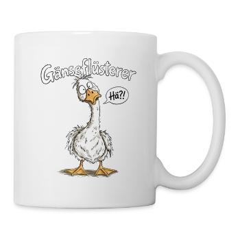 Gänseflüsterer – Lustige Gans Spruch Tierhumor - Tasse - Weiß - Rechts