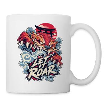 Let It Roar: Drachen und Torii - Tasse - Weiß - Rechts
